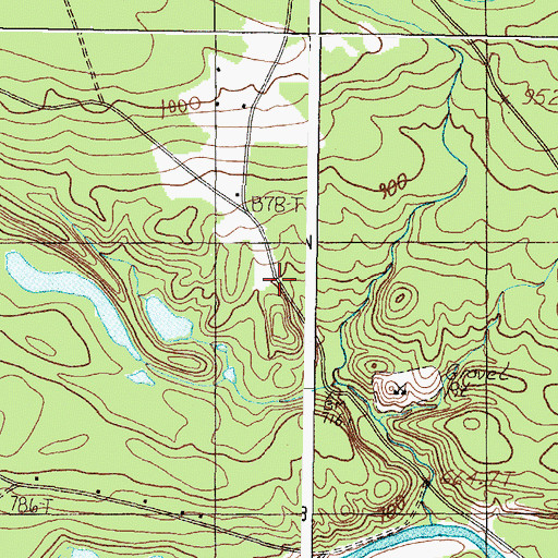 Topographic Map of Byron Cemetery, ME
