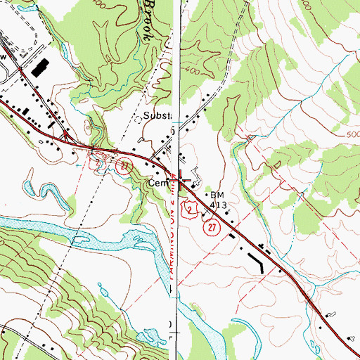 Topographic Map of Case Cemetery, ME