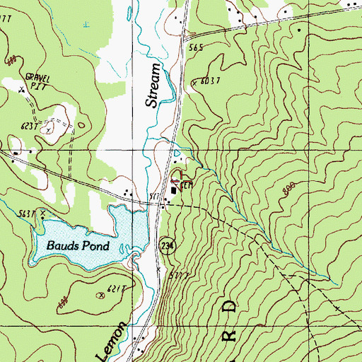 Topographic Map of Daggett Cemetery, ME