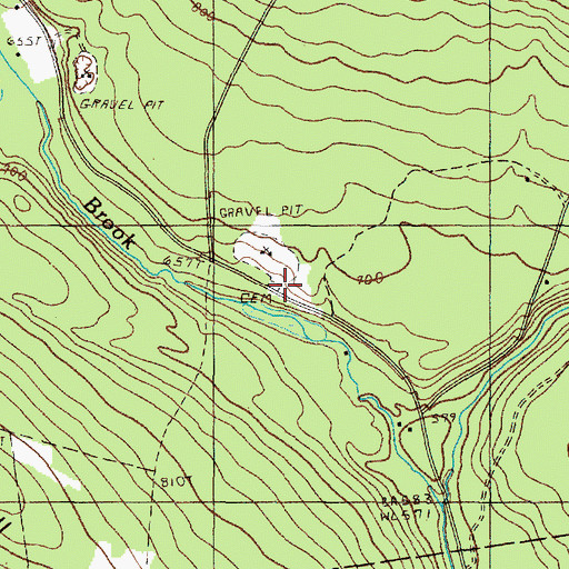 Topographic Map of Huff Cemetery, ME