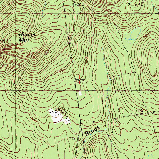 Topographic Map of Hunter French Cemetery, ME