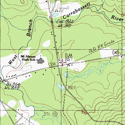 Topographic Map of Mount Abram Cemetery, ME