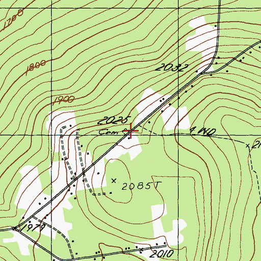 Topographic Map of Oakes Peary Cemetery, ME