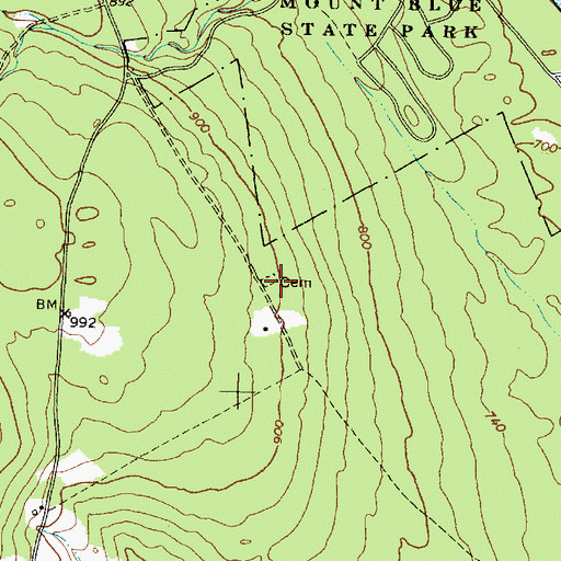 Topographic Map of Old Tainter Burial Ground, ME