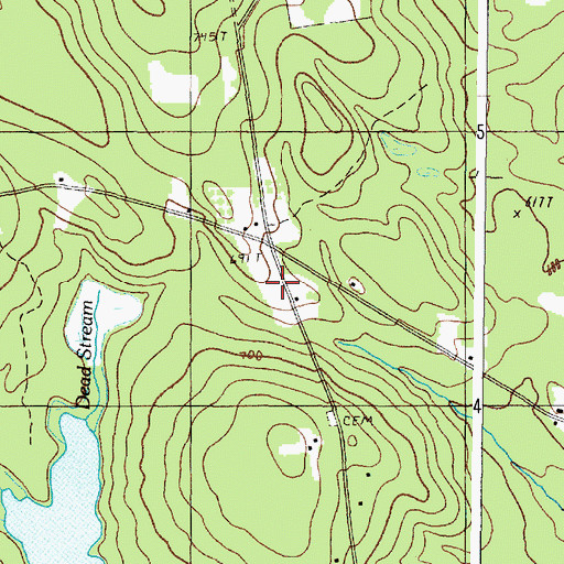 Topographic Map of Peabody Corner Cemetery, ME