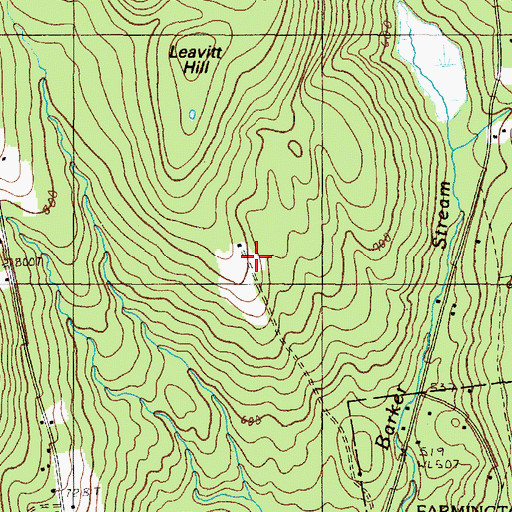 Topographic Map of Pearson Cemetery, ME