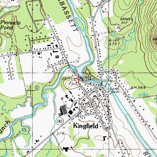 Topographic Map of Riverside Cemetery, ME
