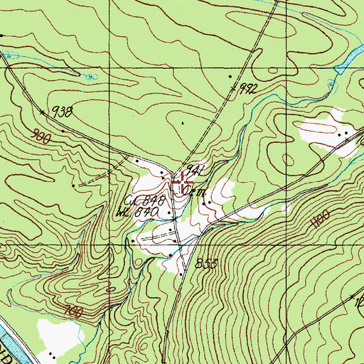 Topographic Map of Sand Hill Cemetery, ME