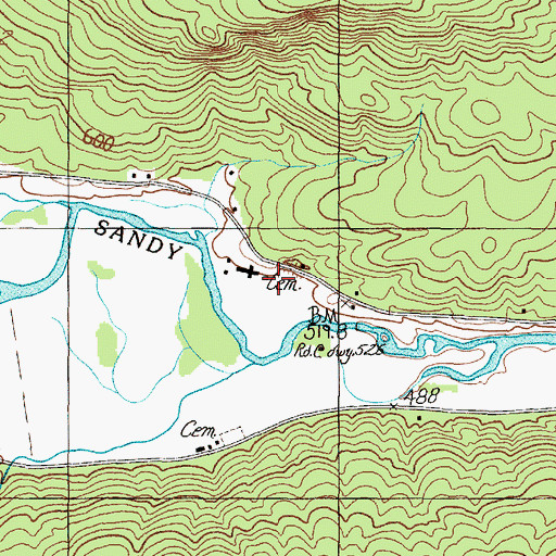 Topographic Map of Sprague Howland Cemetery, ME
