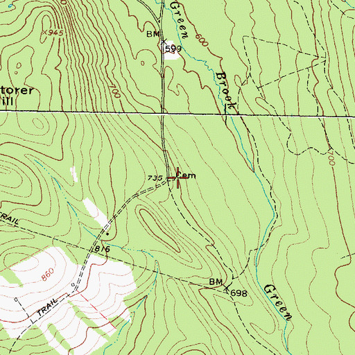 Topographic Map of Storer Hill Cemetery, ME