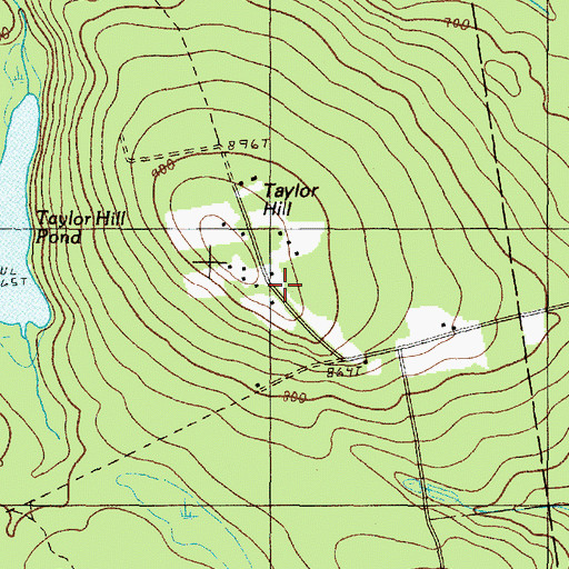 Topographic Map of Taylor Hill Cemetery, ME