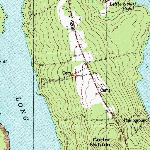 Topographic Map of Richardson Burying Ground, ME
