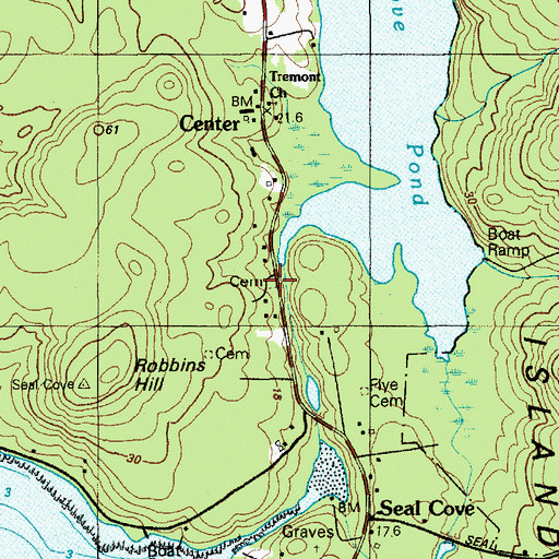 Topographic Map of Seal Cove Cemetery, ME