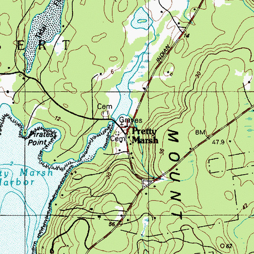 Topographic Map of Smith Graves, ME