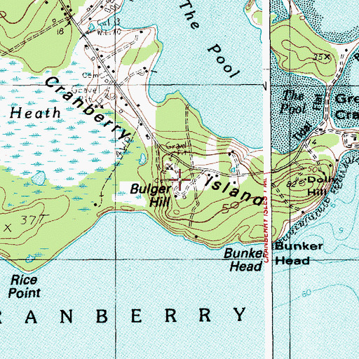 Topographic Map of Stanley Cemetery, ME