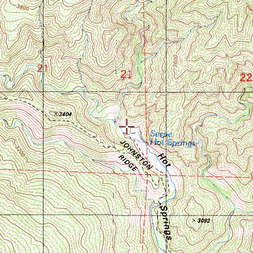 Topographic Map of Sespe Hot Springs, CA