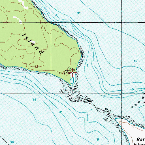 Topographic Map of Tinker Island Cemetery, ME