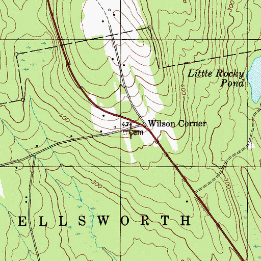 Topographic Map of Wilson Cemetery, ME