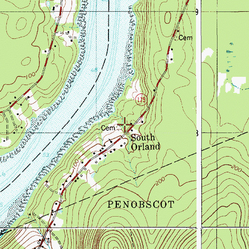 Topographic Map of York Cemetery, ME
