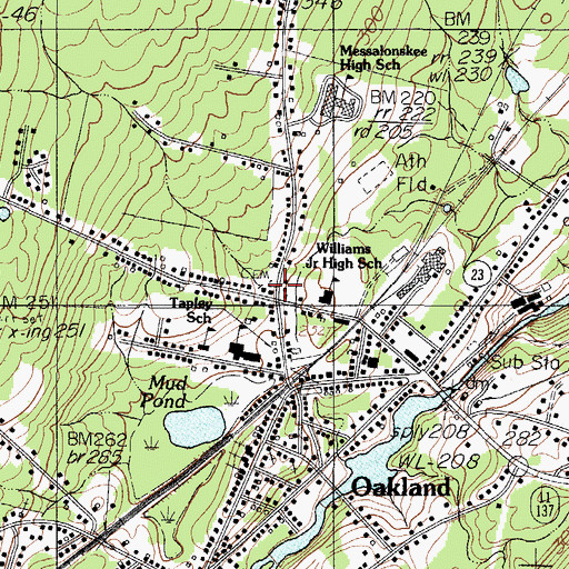 Topographic Map of Baker Cemetery, ME