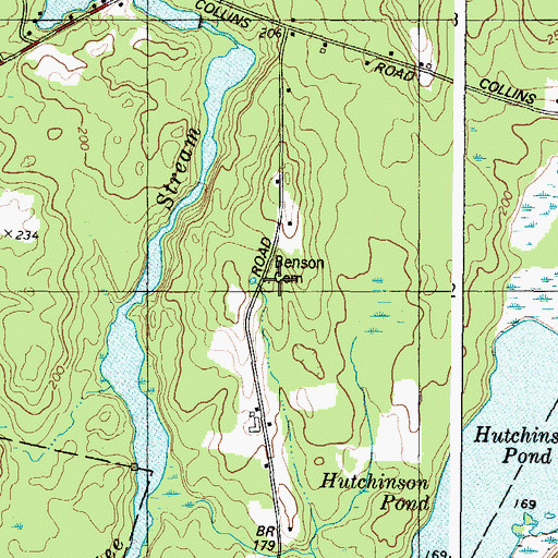Topographic Map of Benson Family Cemetery, ME