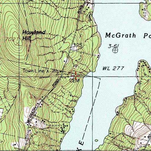 Topographic Map of Bickford Ellis Cemetery, ME