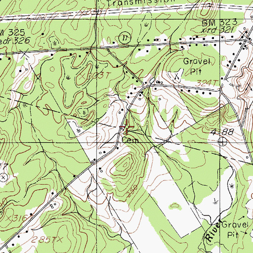 Topographic Map of Blackman Cemetery, ME