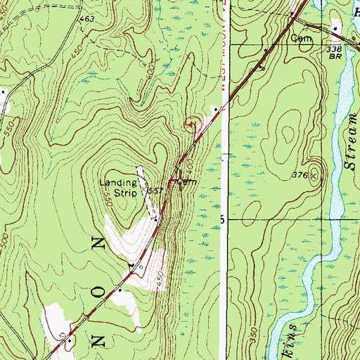 Topographic Map of Blunt Robinson Cemetery, ME