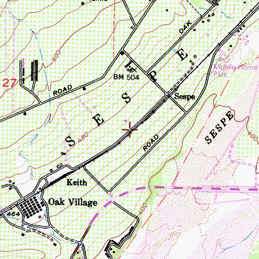 Topographic Map of Sespe Number Two, CA