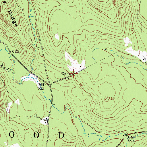 Topographic Map of Greenwood Center Cemetery, ME