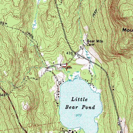 Topographic Map of Jackson Cemetery, ME