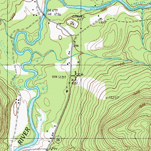 Topographic Map of Lincoln Plantation Cemetery, ME