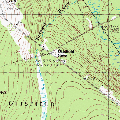 Topographic Map of Merrill Memorial Cemetery, ME