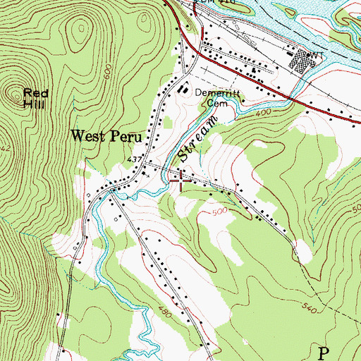 Topographic Map of Pine Knoll Cemetery, ME