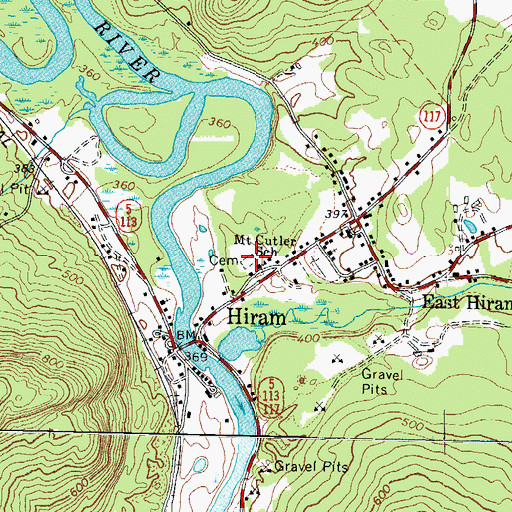 Topographic Map of Pleasant Ridge Cemetery, ME