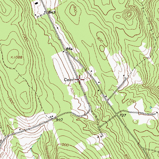 Topographic Map of Porter District Cemetery, ME