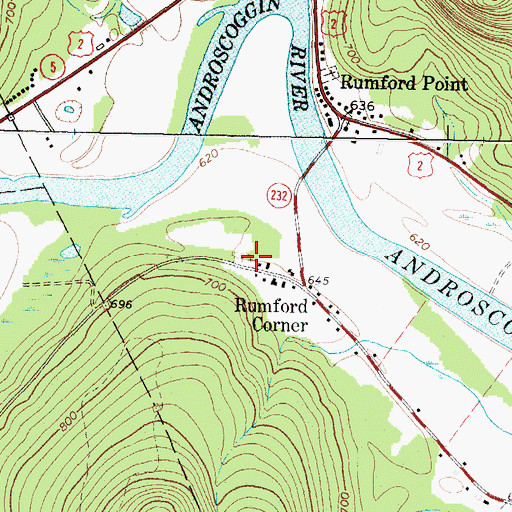 Topographic Map of Rumford Corner Cemetery, ME