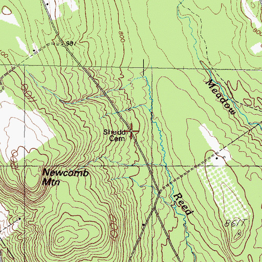 Topographic Map of Shedd Cemetery, ME