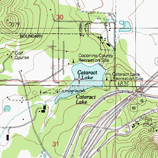 Topographic Map of Cataract Lake, AZ