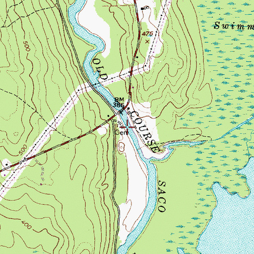 Topographic Map of Toll Bridge Cemetery, ME