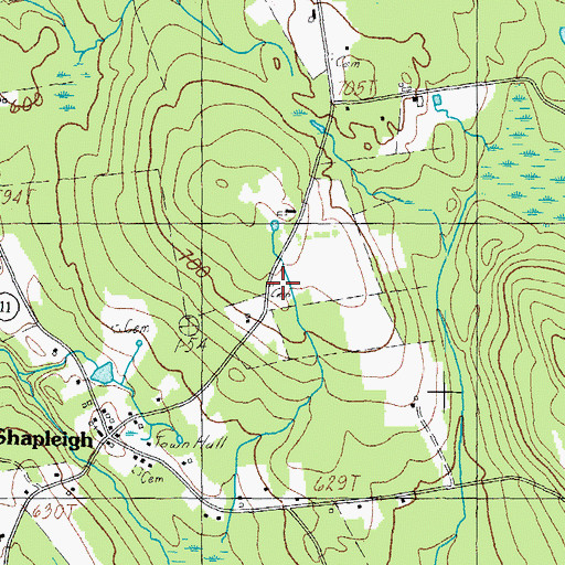 Topographic Map of Crediford Cemetery, ME