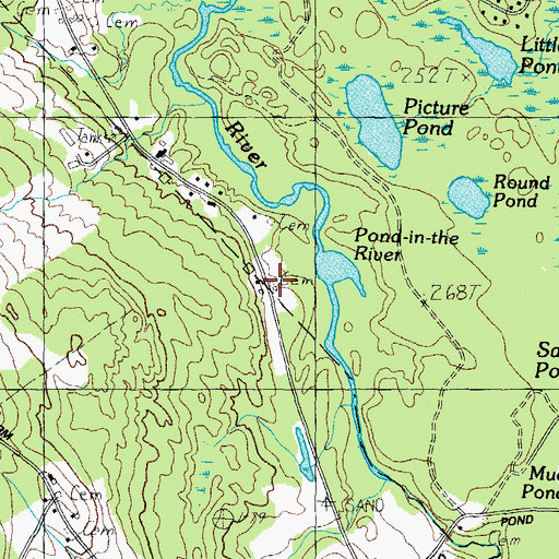 Topographic Map of Davis Cemetery, ME
