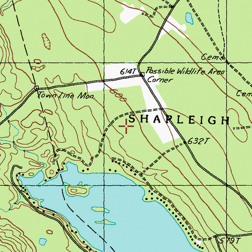 Topographic Map of Davis Cemetery, ME