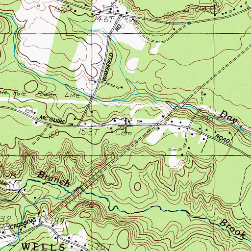 Topographic Map of Day Cemetery, ME