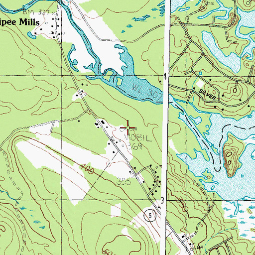Topographic Map of Day Cemetery, ME