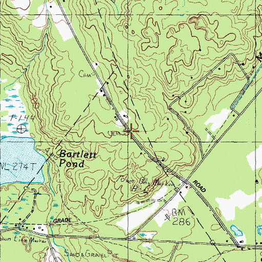 Topographic Map of Day Lot, ME