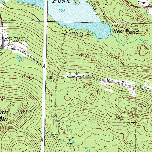 Topographic Map of Dearborn Foss Cemetery, ME