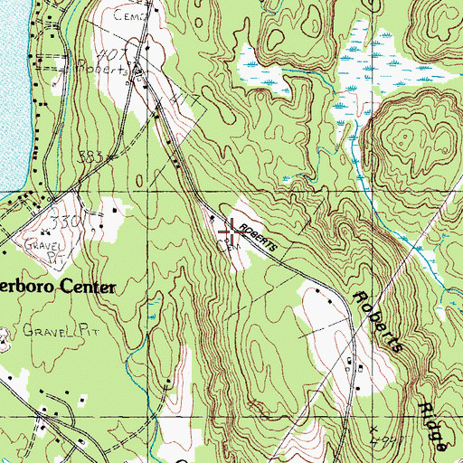Topographic Map of Dominicus Warren Cemetery, ME
