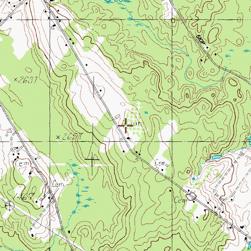 Topographic Map of Elwell Cemetery, ME