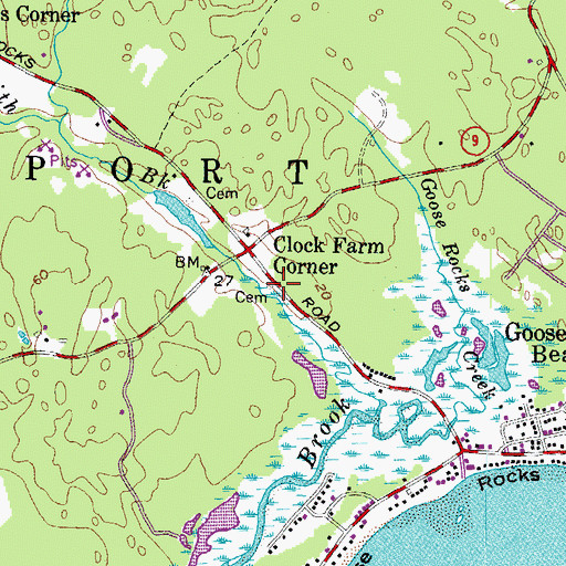 Topographic Map of Emmons Cemetery, ME